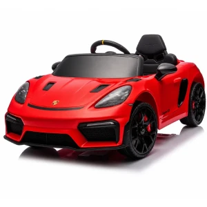 Mașinuță porsche 718 spyder rs, baterie 12v/7ah, 2 motoare de 25w, roti eva, scaun din piele
