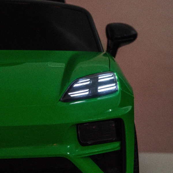 Mașinuță porsche macan turbo ev, baterie 12v10ah, 4 motoare de 25w, roti eva, scaune din piele 12