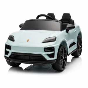 Mașinuță porsche macan turbo ev, baterie 12v10ah, 4 motoare de 25w, roti eva, scaune din piele