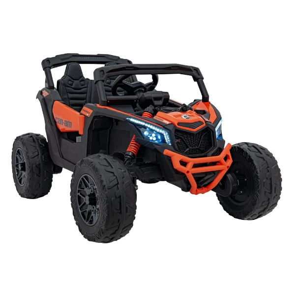 Mașinuță can-am maverick, baterie 12v10ah, 4 motoare de 35w, roti eva, scaune din piele 10