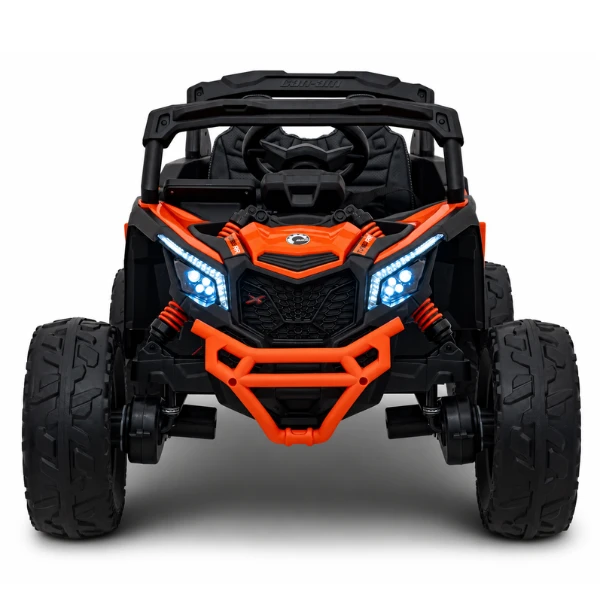 Mașinuță can-am maverick, baterie 12v10ah, 4 motoare de 35w, roti eva, scaune din piele 7