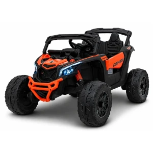 Mașinuță can-am maverick, baterie 12v10ah, 4 motoare de 35w, roti eva, scaune din piele