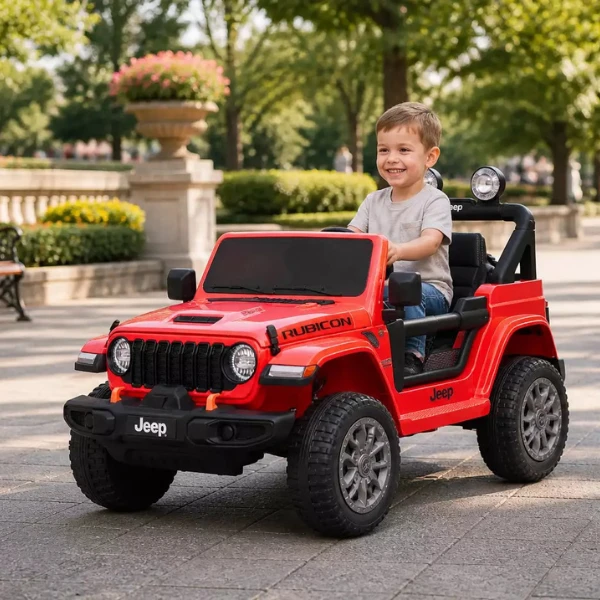 Mașinuță jeep wrangler rubicon 392, baterie 12v10ah, 4 motoare de 35w, roti eva, scaune din piele 13