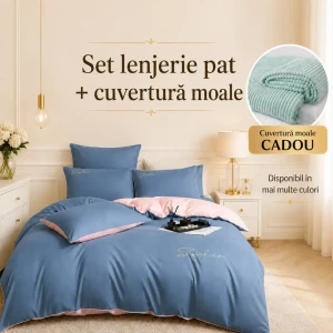 Set lenjerie de pat 4buc + cuvertură 06-ms454-20-ev3, ge-3163