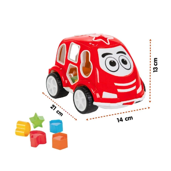 Mașină de sortare cu forme geometrice, roșie 5