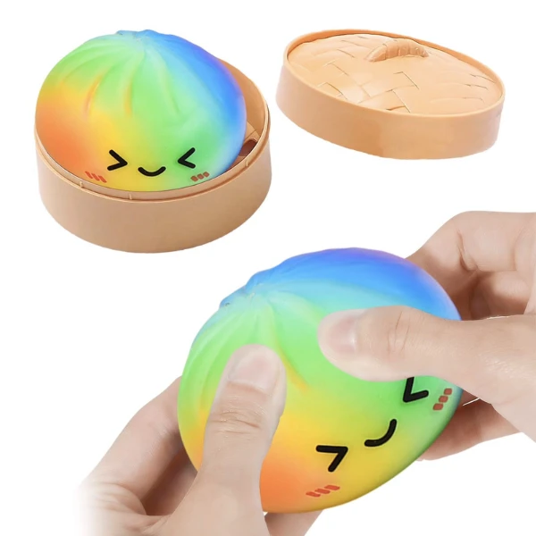 Jucărie antistres moale „flippy squishy: dumpling”, curcubeu, 8.5× 8.5×8.5 cm 5