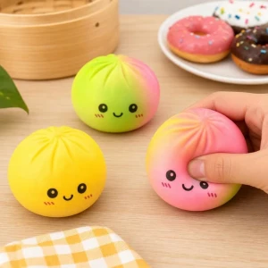 Jucărie antistres moale „flippy squishy: dumpling”, curcubeu, 8.5× 8.5×8.5 cm Thumbnail 8