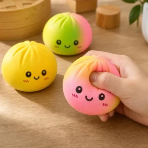 Jucărie antistres moale „flippy squishy: dumpling”, curcubeu, 8.5× 8.5×8.5 cm Thumbnail 9