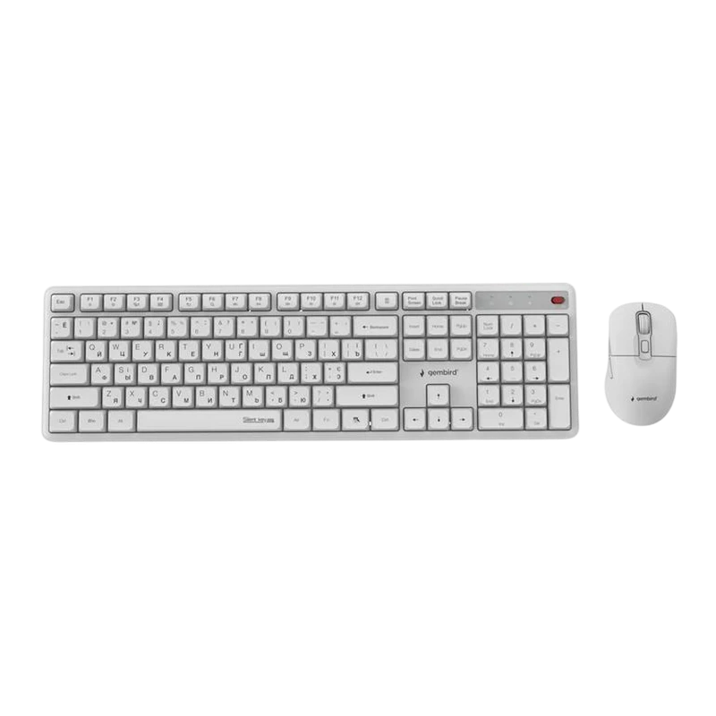 Set tastatură + mouse gembird silent key pro business, fără fir, alb 6