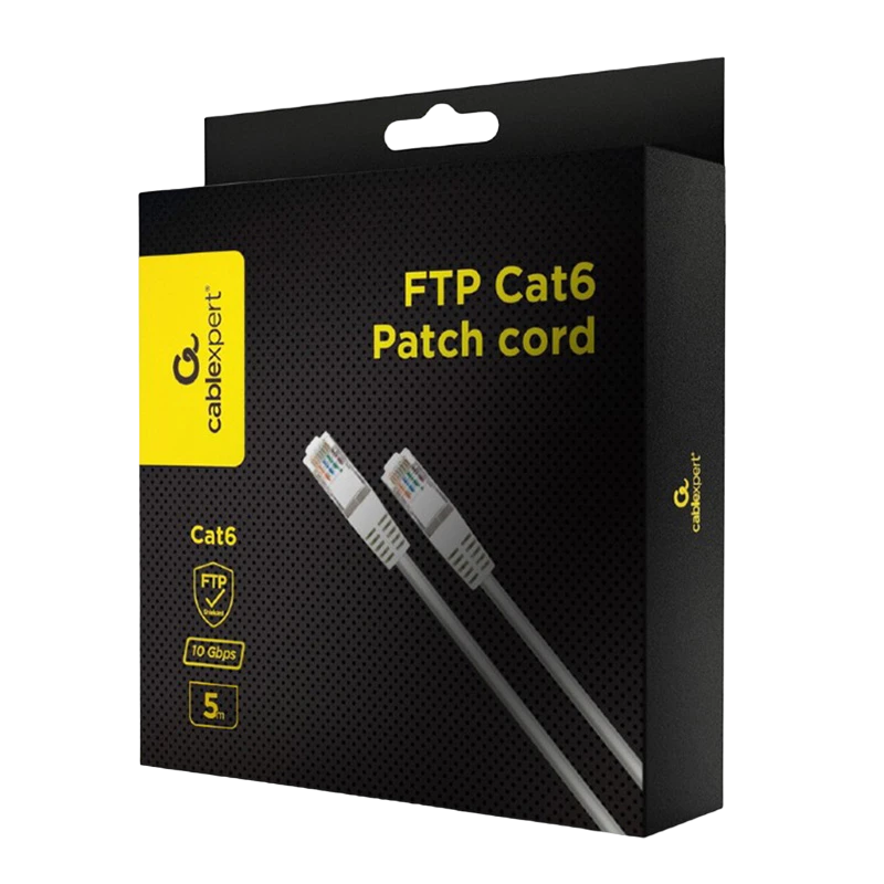 Патч-корд cablexpert ppb6-5m, cat6 ftp , 5м, белый 5
