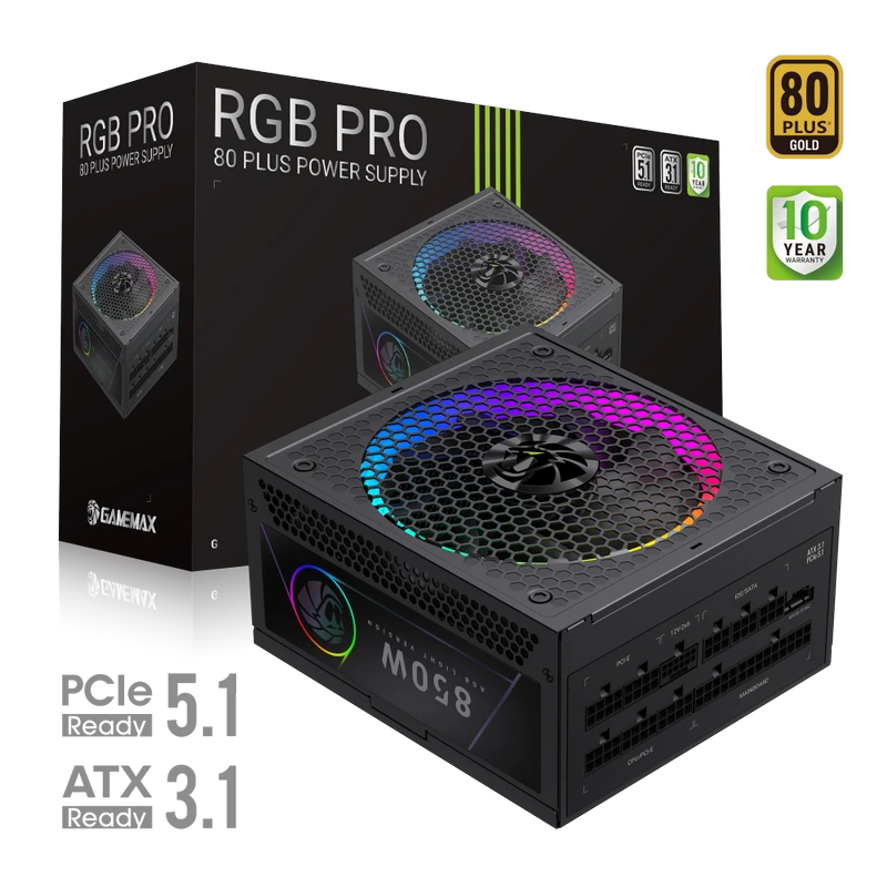 Блок питания для компьютеров gamemax rgb-850g pro, 850вт, atx, полностью модульный 3