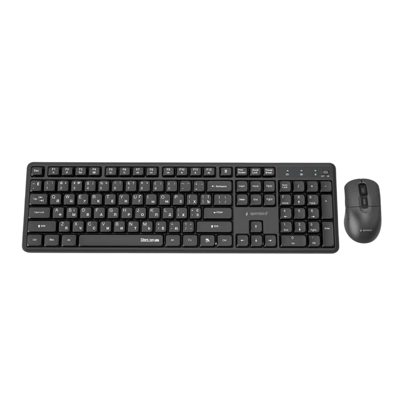 Set tastatură + mouse gembird silent key pro business, fără fir, negru 2