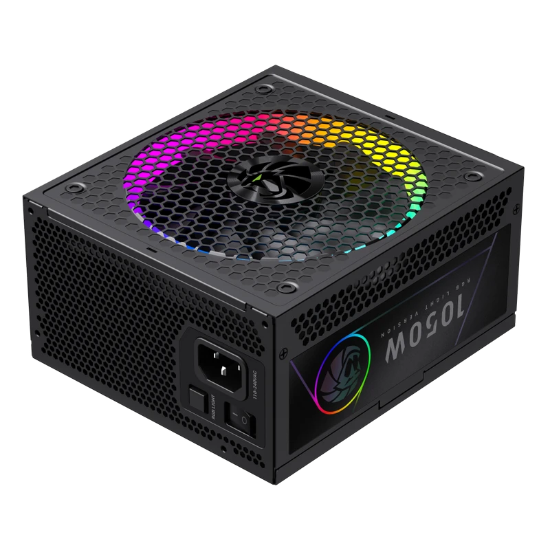 Блок питания для компьютеров gamemax rgb-1050g pro, 1050вт, atx, полностью модульный 5