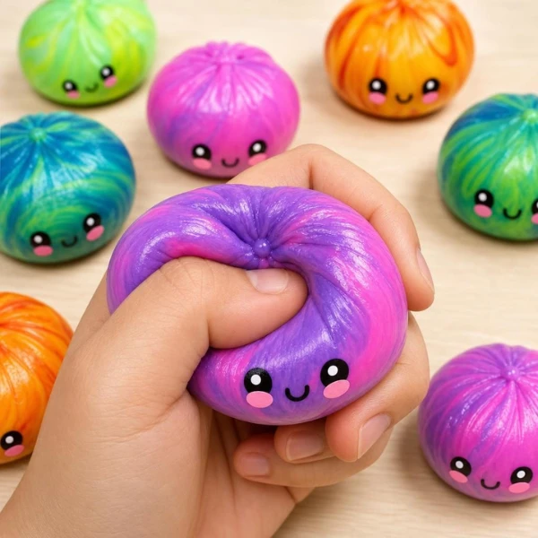 Jucărie antistres moale „flippy squishy: dumpling” multicoloră, 8.5× 8.5×8.5 cm 6