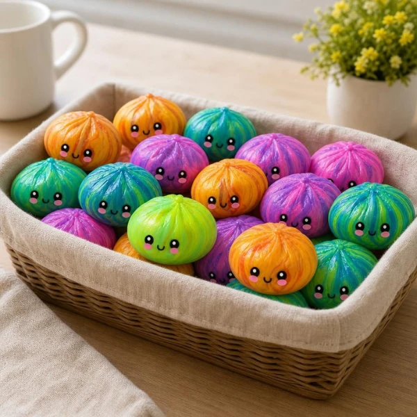 Jucărie antistres moale „flippy squishy: dumpling” multicoloră, 8.5× 8.5×8.5 cm 7