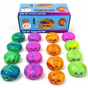 Jucărie antistres moale „flippy squishy: dumpling” multicoloră, 8.5× 8.5×8.5 cm Thumbnail 1