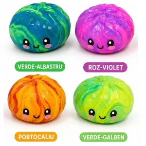 Jucărie antistres moale „flippy squishy: dumpling” multicoloră, 8.5× 8.5×8.5 cm Thumbnail 2