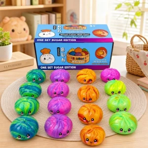 Jucărie antistres moale „flippy squishy: dumpling” multicoloră, 8.5× 8.5×8.5 cm Thumbnail 8