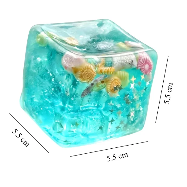 Cub antistres "needoh: flippy ice cube" cu stele marine, 5.5×5.5×5.5 cm 5
