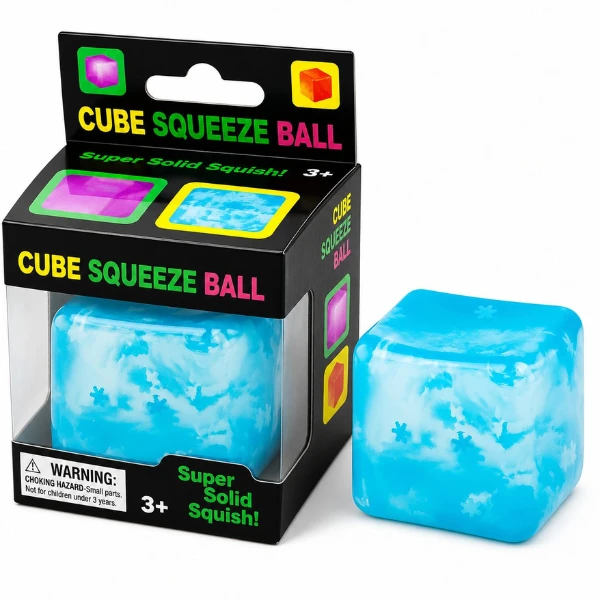 Cub antistres "needoh: flippy ice cube" cu fulgi de nea, 5.5×5.5×5.5 cm 8