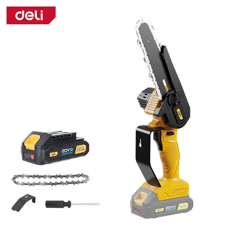 Mini fierăstrău cu lanț cu acumulator deli 20 v, lamă 4" (100 mm) 4