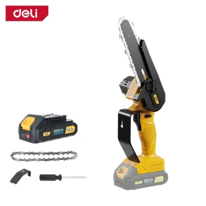 Mini fierăstrău cu lanț cu acumulator deli 20 v, lamă 4" (100 mm) Thumbnail 4