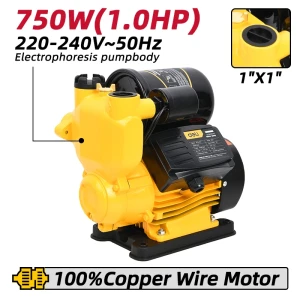 Pompă inteligentă autoamorsantă deli dl-gsp750-e2, 750 w yellow Thumbnail 5