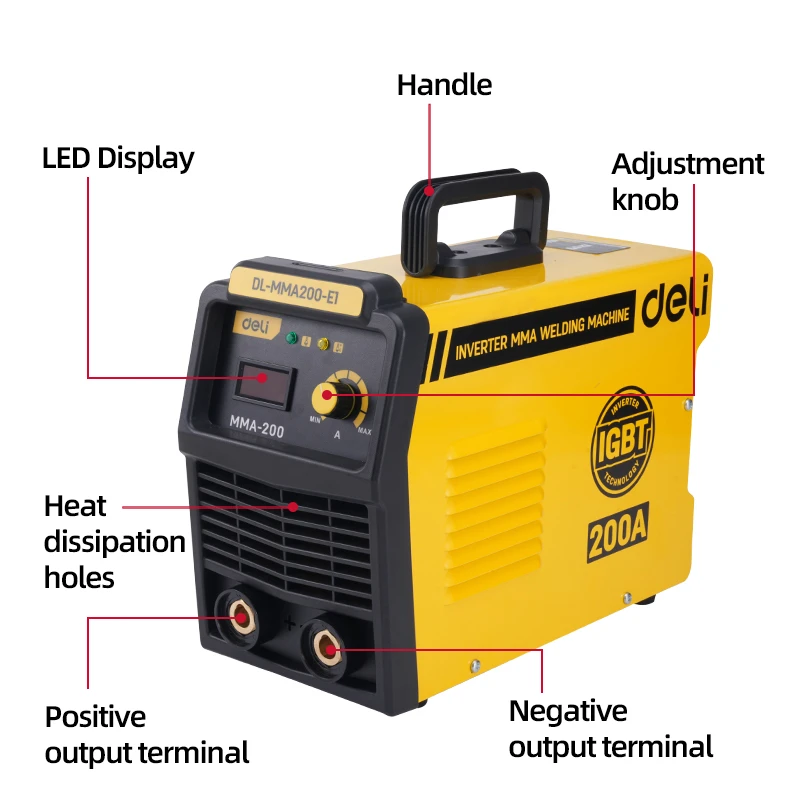 Dl-mma200-e1 aparat de sudura mma  cu invertor deli 200a 3