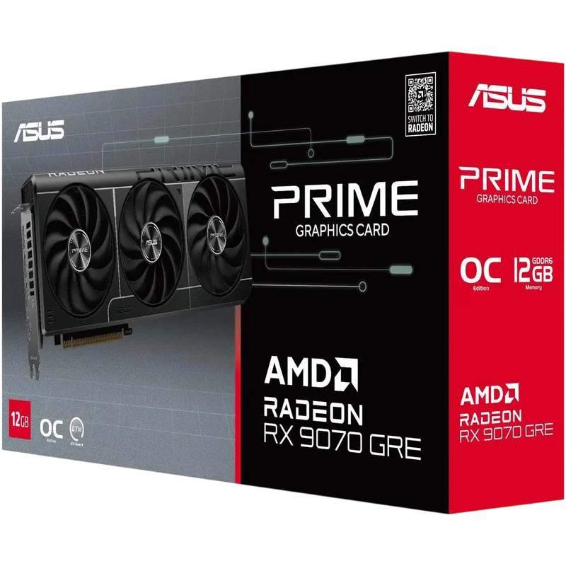 Placă video asus prime-rx9070gre-o12g-evo, 12gb gddr6 192bit 4