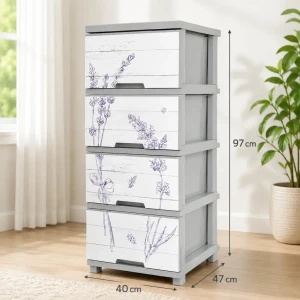 Comod din plastic cu 4 sertare – model lavandă (123093) Thumbnail 5