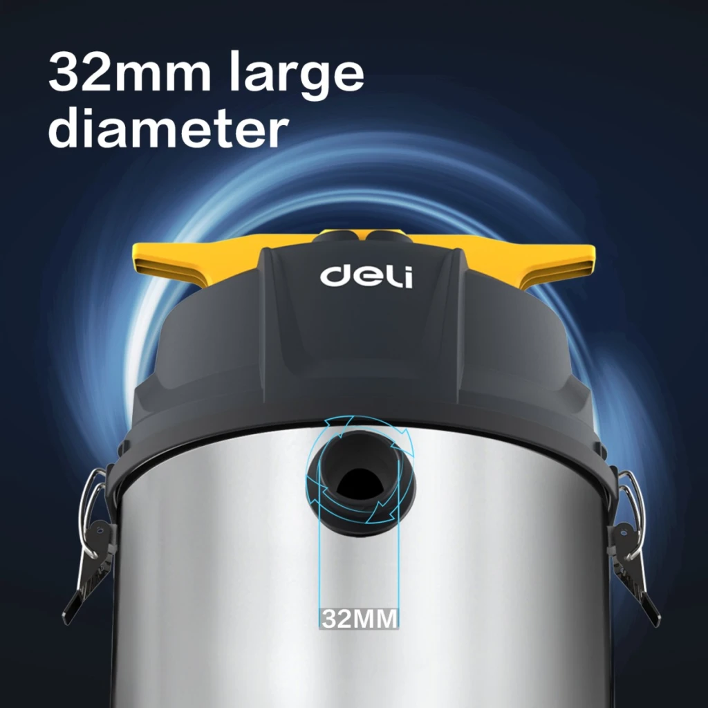 Пылесос для сухой и влажной уборки deli edl881825 – 25 л, 1400 в 4