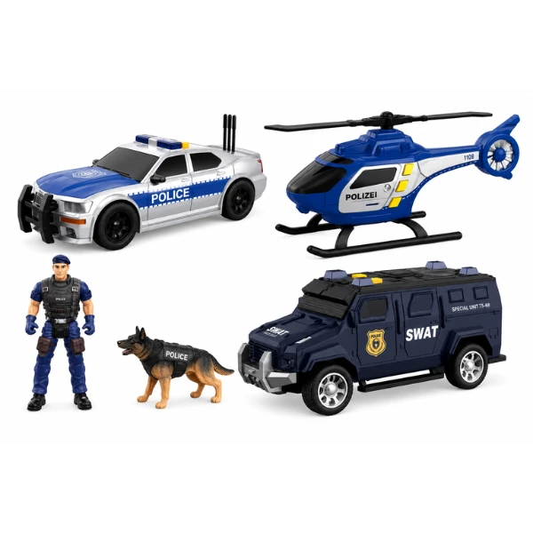 1:32 set vehicule de poliție cu fricțiune (lumini / sunete) 2