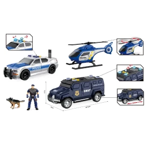 1:32 set vehicule de poliție cu fricțiune (lumini / sunete) Thumbnail 8