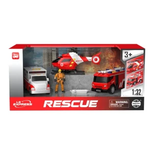 1:32 set vehicule de salvare cu fricțiune (lumini / sunete) Thumbnail 3