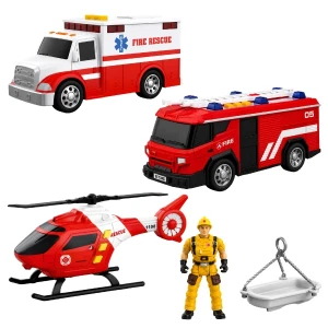 1:32 set vehicule de salvare cu fricțiune (lumini / sunete) Thumbnail 2