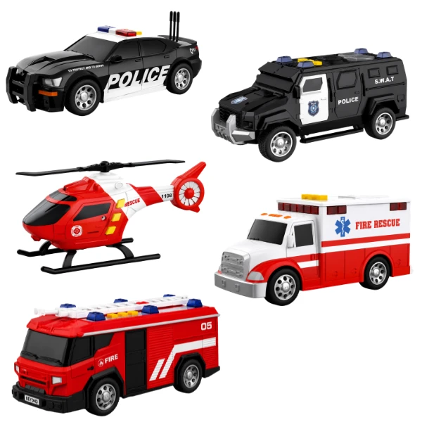 1:32 set vehicule de salvare cu fricțiune (lumini / sunete) 2