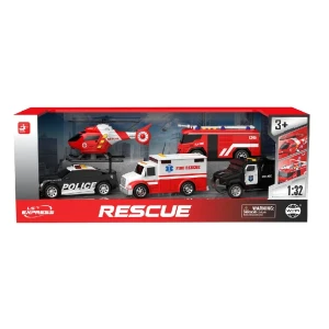 1:32 set vehicule de salvare cu fricțiune (lumini / sunete) Thumbnail 3