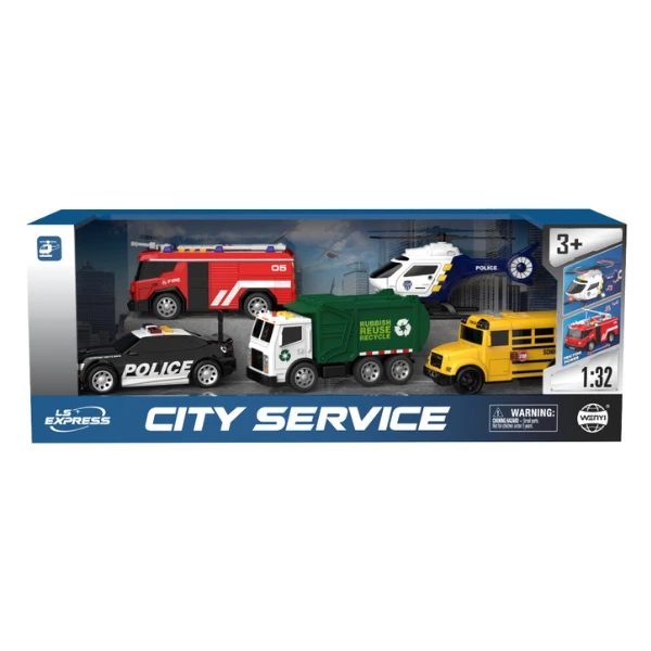 1:32 set vehicule servicii urbane cu fricțiune (lumini / sunete) 3