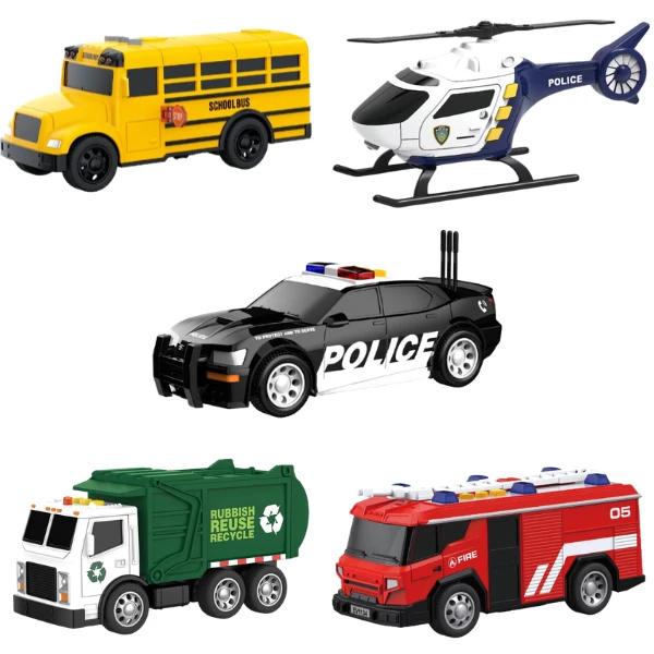 1:32 set vehicule servicii urbane cu fricțiune (lumini / sunete) 2