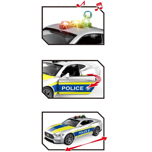 1:18 mașină de poliție "germană", cu inerție (lumină / sunet) 6