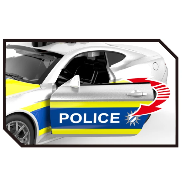 1:18 mașină de poliție "germană", cu inerție (lumină / sunet) 9
