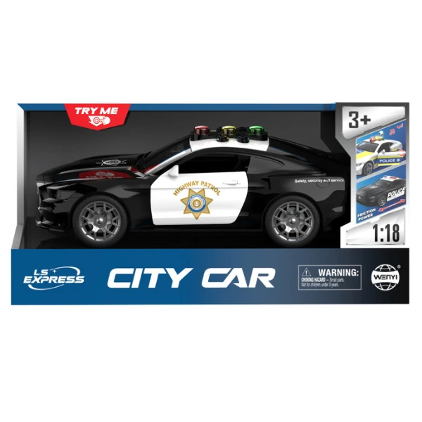 1:18 mașină de poliție "americană", cu inerție (lumină / sunet) 3