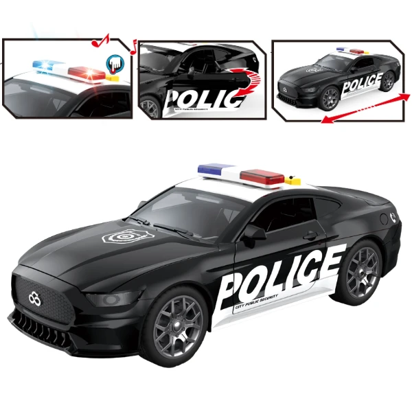 1:18 mașină de poliție cu inerție (lumină / sunet) 5