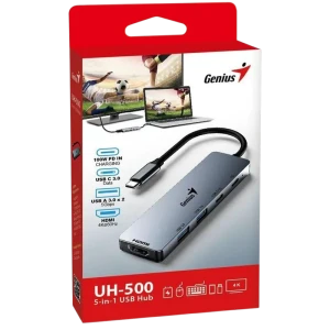 Adaptor hub genius uh-500, gri Thumbnail 4