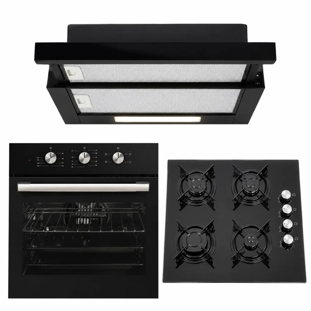 Set 3 buc kumtel blacks, hota telescopică + plită pe gaz + cuptor electric 2