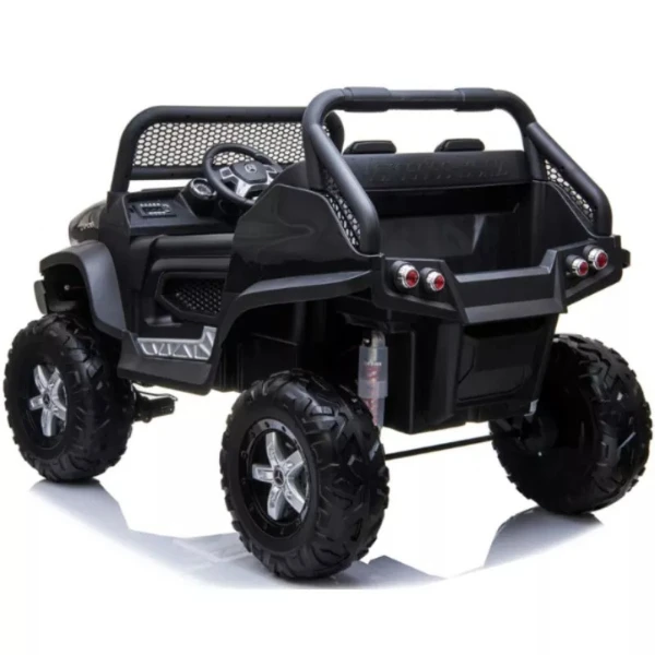 Mașinuță mercedes-benz unimog, baterie 12v14ah, 4 motoare de 60w, roti eva, scaune din piele 6