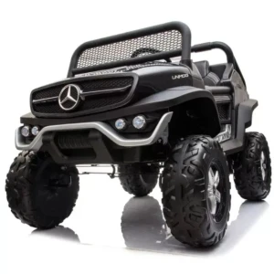 Mașinuță mercedes-benz unimog, baterie 12v14ah, 4 motoare de 60w, roti eva, scaune din piele Thumbnail 5