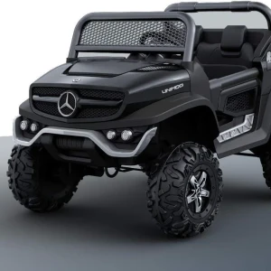 Mașinuță mercedes-benz unimog, baterie 12v14ah, 4 motoare de 60w, roti eva, scaune din piele Thumbnail 9