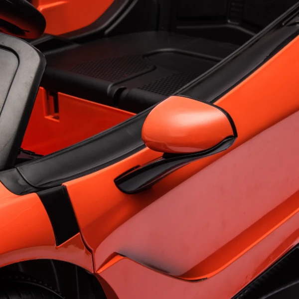 Mașinuță mclaren 765lt, baterie 12v7ah, 4 motoare de 35w, roti eva, scaune din piele 12