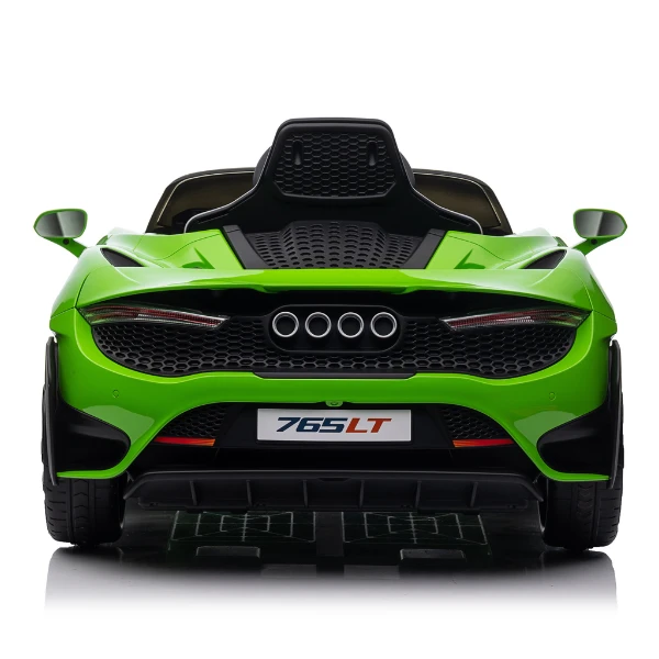 Детский электромобиль mclaren 765lt: аккумулятор 12 в / 7 а·ч, четыре мотора по 35 вт, колеса eva, кожаные сиденья. 3